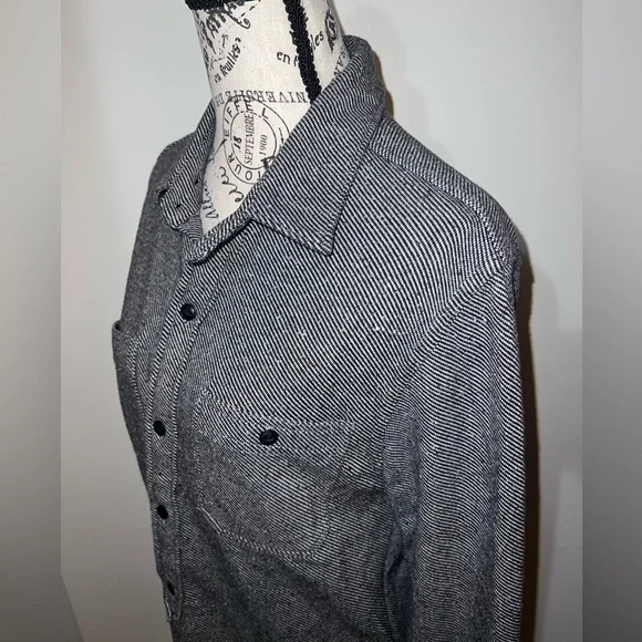 Scotch & Soda Herringbone Button Down Shirt – Black White Tailored Fit - Picture 4 of 10